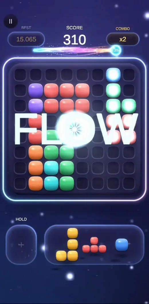 Onyx Flow: the moment Flow activates and the word FLOW sweeps across the board.
